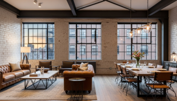 Estilo Industrial Refinado: Menos fábrica, más loft neoyorquino.