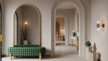 El estilo Art Déco del siglo XXI: Terciopelo, arcos y un toque de glamour.