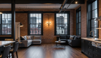 Estilo industrial refinado: Menos fábrica, más loft neoyorquino.